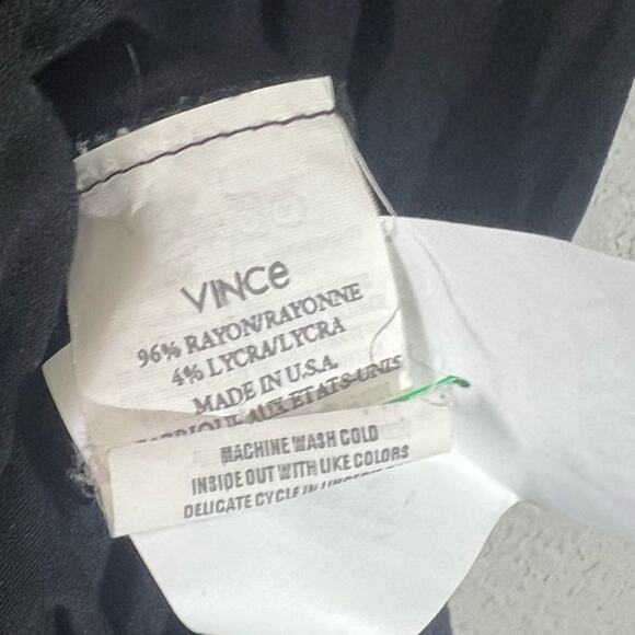 Vince Faux Wrap Shift Dress Women's Size S Black Dolman 3/4 Sleeve - Picture 4 of 7